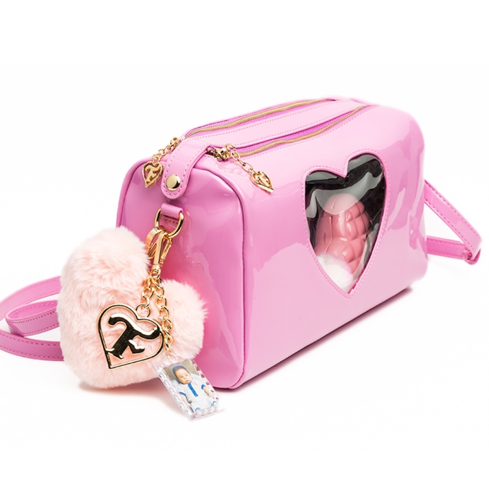 Trixie Cosmetics Pink Heart Cutout Makeup Bag